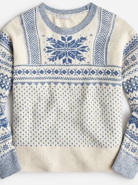 J Crew Fair Isle Snowflake Sweater M